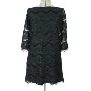 Zara Collection Black Lace Shift Dress Size S E03